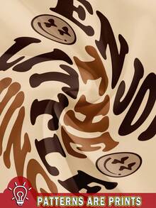 男婴休闲卡通图案加厚圆领长袖卫衣，适合秋冬季节穿着 - 杏色 - 查看 6