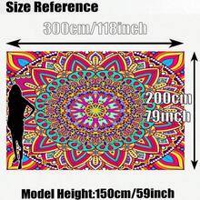 SHEIN 1件装数码印花户外遮阳帆，庭院遮阳篷，复古欧式曼陀罗花卉图案，防褪色，优质涤纶面料，结实耐用，配有4根绳子，可水洗，适合户外使用，如庭院、露营、海滩等，150克/平方米 - 彩色 - 查看 10