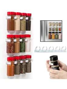 Giá đựng đồ nhà bếp / Giá đựng lọ gia vị Kẹp miệng chai đơn giản Kẹp thực phẩm Kẹp nhà bếp - trắng - Xem 3