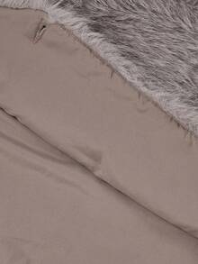 SHEIN MOD Áo khoác lông giả không tay cỡ lớn, thời trang cho mùa thu/đông - Màu Khaki - Xem 6