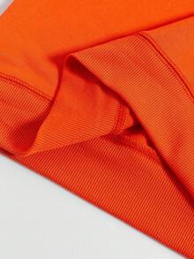 Manfinity LEGND Men's Casual Commuter Fashion Bird Print Pullover Sweatshirt, Spring/Autumn, Long Sleeve Top - Orange - View 7