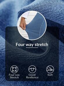 Flexra 女式宽松高腰阔腿休闲牛仔裤 - 藍色 - 查看 7