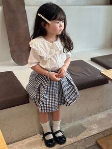 DAZY Toddler Girls' Casual Cute Summer Short Sleeve Blouse - White - View 3