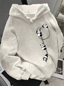 INAWLY Women's Slogan & Racing Car Print Drop Shoulder Long Sleeve Casual Hoodie Fall Cloth For Women