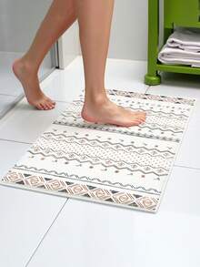 Cirelle 1PC 40x60cm Floral Pattern Floor Mat, Nordic Bohemian Style Bathroom Carpet, Slip-Resistant Entrance Mat Suitable For Kitchens And Corridors, Housewarming Gift And Holiday Present, Scandinavian Plant Pattern Design - Multicolor - View 2