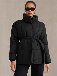 Aveloria Modichic Neuer modischer, lässiger, schicker, minimalistischer, hochwertiger Reißverschluss Taillengürtel gepolsterter Mantel