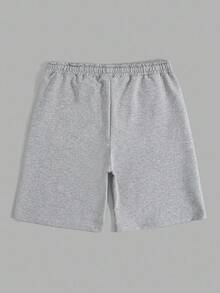 RueChic Men Cottonline Letter Printed Regular Short - Grey - View 2
