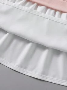 SHEIN 年轻女孩两件套：珍珠装饰修身长袖衬衫 + 修身喇叭裤，春秋季休闲装 - 粉色 - 查看 8