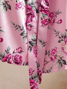 Women Floral Print Back To School Fashion Robes, Fall - Multicolor - View 4