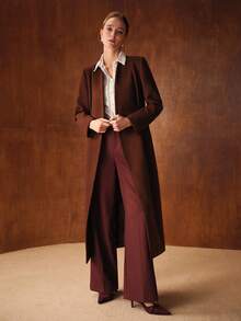 MOTF PREMIUM Áo khoác ngoài nhún bèo Slim Fit - màu nâu - Xem 7