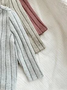 SHEIN 3件套可爱休闲纯色长袖针织上衣，适合女婴 - 彩色 - 查看 6
