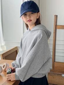 Dazy Kids Sudadera con capucha de forro polar de unicolor para niñas preadolescentes, otoño e invierno