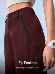 In My Nature 带拉链下摆的休闲徒步裤 - 紅木色 - 查看 6