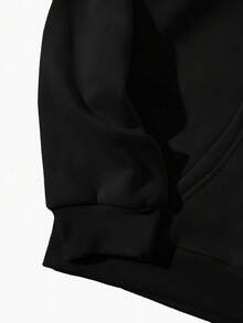 SHEIN 女士休闲标语骷髅印花长袖卫衣，秋季款 - 黑色 - 查看 3