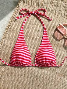 Swim Mod 1pc Women Striped Print Bikini Top