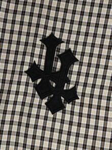 ROMWE MEN Prep 男士休闲格子宽松抽绳腰阔腿裤，百搭日常穿着，适合秋季