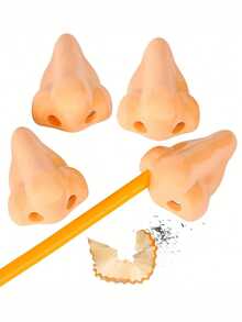 6/12 Innovative Nose Shaped Pencil Sharpeners - Quirky And Fun Pencil Sharpeners, Manual Double Hole Pencil Sharpeners For Student Stationery - Multicolor - View 8