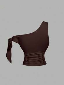 SHEIN MOD 2件不对称蝴蝶金属3D花朵装饰女式衬衫 - 彩色 - 查看 9