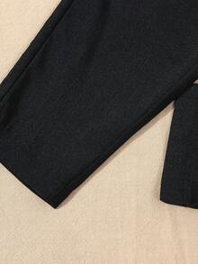 SHEIN 2pcs Baby Boys Elegant Formal Gentleman Suit Set, Including Long Sleeve Blazer Jacket With Fake Pockets And Elastic Waist Pants, No Shirt, No Bow Tie, Suitable For Spring/Autumn, 6 Months To 3 Years Old Boys, Formal Outfit For Wedding, Performance, Party, Birthday, Christmas, Graduation Fall Winter