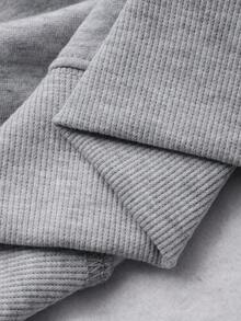 Dazy Plus Felpa oversize con fiocco e stampa a paillettes, con fodera termica, vestibilità morbida, collo a giro, maniche lunghe, colore grigio, taglia grande, adatta per l'autunno/inverno - Grigio - Visualizzare 3