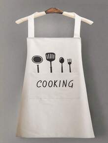 SHEIN 2pcs/1pc Premium Water And Oil Proof Cooking Apron - Durable, With Cutlery Pockets, Customizable Adjustments, Perfect For Use In Cafes, Restaurants And Home Kitchens, A Stylish, Versatile Necessity - Multicolor - View 2