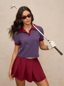 Activina Purple Polo Shirt, Tennis Outfits For Women Polo Shirt, Golf