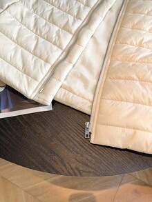 Franclia 女士秋冬时尚小众刺绣拉链立领马甲外套日常休闲百搭马甲绗缝棉质外套女式外套秋季女装秋季女装秋季女装秋季女装秋季女装秋季外出冬季女装优雅时尚休闲通勤商务办公日常休闲百搭气质都市教师职业装