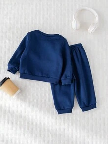 Cozy Pixies 2 pezzi Set di maglia a girocollo a maniche lunghe con motivo a rilievo di orsetto cartoni animati e pantaloni con vita elastica e polsini alla caviglia per bambini/bambine, con fodera in pile caldo, adatto per autunno/inverno, comodo, versatile, casual, carino, design semplice, adatto per interno, esterno, uso quotidiano, sport, gioco, festa, Ognissanti, Natale, Capodanno, ritorno a scuola