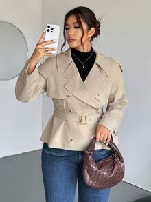 Firerie Áo khoác gió tay dài phong cách Y2K dáng rộng, rộng rãi, cỡ lớn, thời trang xuân/thu; Thích hợp cho Ngày lễ tình nhân, Hòa nhạc, Biểu diễn, Hẹn hò, Tiệc tối trang trọng, Tiệc dạ hội, Đám cưới, Gợi cảm, Thanh lịch, Đi làm, Trở lại trường, Kỳ nghỉ, Bãi biển, Lãng mạn, Phong cách công sở, Phong cách nàng tiên cá, Tiệc sinh nhật - Màu Khaki - Xem 3