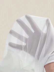 SHEIN BASICS 2件組休閒性感純色短版細肩帶圓領寬鬆短袖T恤，夏季上衣，適合夜店聚會，白色 - 白色 - 查看 6