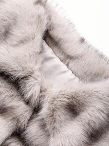 DAZY 时尚轻薄光滑蓬松领夹克，女士冬季外套 - 灰色 - 查看 12