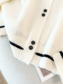 GlowEve CURVE 大码女式拼色蝴蝶结前扣开衫