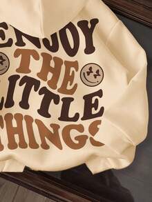 男婴休闲卡通图案加厚圆领长袖卫衣，适合秋冬季节穿着 - 杏色 - 查看 4