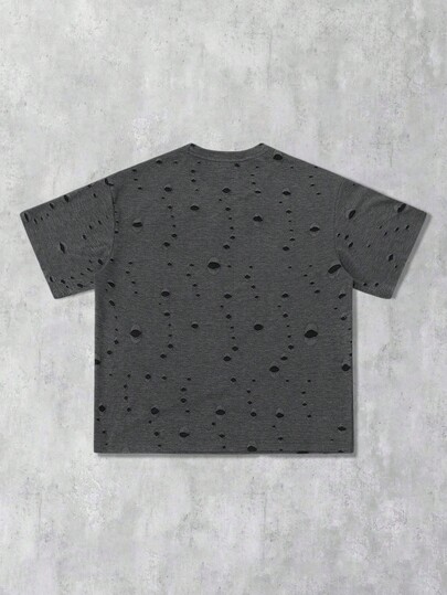 Street Life Men's Double Layer Distressed Graphic Short Sleeve T-Shirt