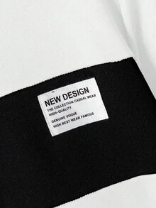 青少年男童棕黑色拼接套头卫衣，秋冬款 - 白色 - 查看 4