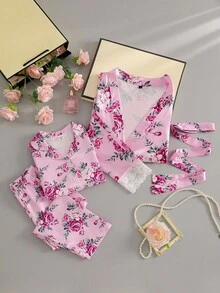 Women Floral Print Back To School Fashion Robes, Fall - Multicolor - View 1