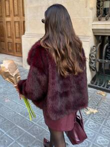 Aloruh Cappotto elegante in pelliccia sintetica da donna per l'autunno/inverno