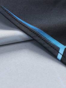 Manfinity Homme 男士全印花长袖衬衫，派对装，春秋季，男士黑蓝衬衫，男士几何印花，男士长袖纽扣印花蓝色衬衫，男士设计师衬衫，抽象印花长袖衬衫，适合秋季 - 彩色 - 查看 6