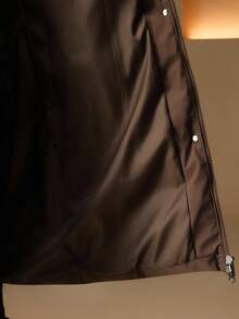 Anewsta Women's Fashionable Casual Coffee Color Long Cinched Waist Waist Hooded Detachable Faux Fur Collar Zip-Up Padded Coat - Coffee Brown - View 8