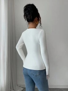 Elenzga Women's Casual Lace V-Neck Knit Sweater, Elegant & Versatile, Suitable For Autumn/Winter Outings, Dates, Work, School, Holidays Like Independence Day, Labor Day, Columbus Day, Thanksgiving, Valentine's Day, Vintage, Scandinavian, Korean Style - Beige - View 2