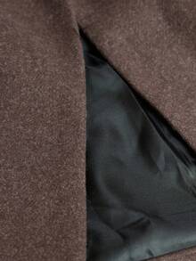 Aveloria Modichic Women's Autumn/Winter Stand Collar V-Neck Long Sleeve Loose Single-Breasted Long Coat - Coffee Brown - View 7