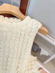 GlowEve CURVE 加大码女式无袖短款华夫格针织高端时尚圆领修身性感吊带背心 - 杏色 - 查看 5