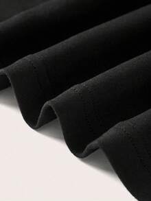 SHEIN LUNE Casual Minimalist Halloween Punk Street Style Skull & Rose Graphic Dropped Shoulder Long Sleeve T-Shirt For Women, Suitable For Autumn/Winter,Halloween Shirt