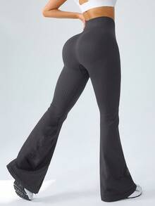 Eassivo Eassivo Quần legging thể thao yoga cạp cao liền mạch nâng cơ giảm béo cho nữ - Xám - Xem 7