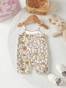 SHEIN Happikins Cute Boho Ditsy Floral Romper For Baby Girl, Casual Autumn Outfits , Easy Comfort, Autumn Layers For Kids, Stylish Kids, Casual Wear, Kids Graphic Clothes, Back To School, Fall Clothes, Homecoming, Suitable For Home And Layering