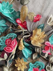 Soleia 女士休闲、度假、海滩、婚礼宾客、毕业典礼、早午餐、圣帕特里克节、春假、复活节、音乐节优雅波西米亚热带性感薄纱花卉衬衫，春夏款 - 白色 - 查看 7