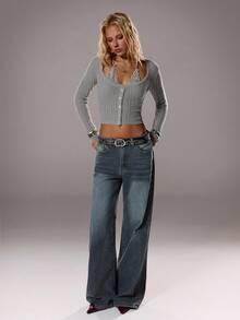 TRNVIE 1 pièce Pull gris pour femme, automne/hiver, camisole personnalisée 2 en 1 en dentelle à haute élasticité, tricot casual