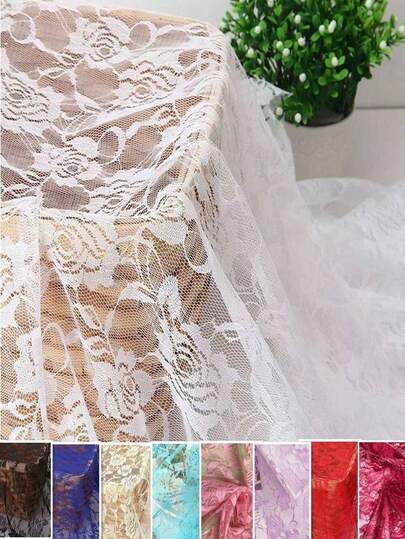 150 cm * 100 cm / 150 cm * 200 cm / 150 cm * 300 cm / 150 cm * 500 cm Tela de encaje de punto de flores de rosa sin estiramiento en negro, blanco, beige, azul cielo, burdeos, rosa, púrpura para vestidos DIY, vestidos de novia, costura, cortinas de decoración del hogar, decoraciones de fiesta, telón de fondo de boda