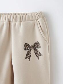 Maija Kids Maija Kids 2件套少女圆领图案卫衣和裤子套装 - 卡其色 - 查看 5