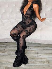 BamGleam Combinaisons pour femmes pour Halloween - Noir - Voir 7